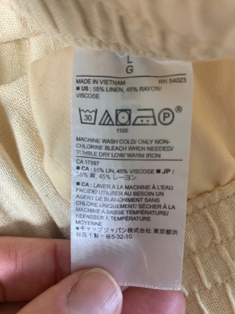 Banana Republic linen blend butter yellow cargo joggers size large